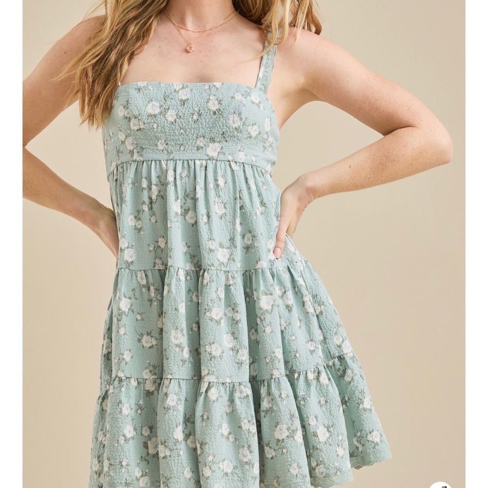 NEW Altar’d State Green Floral Mini Dress Size Medium NWT
